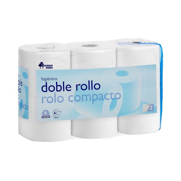 Papel higiénico Doble Rollo Bosque Verde