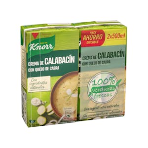 Crema de calabacín Knorr con queso de cabra