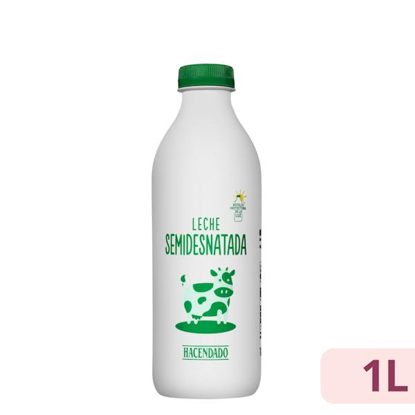 Leche semidesnatada Hacendado 1 l.