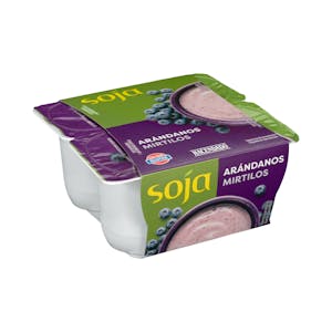 Postre de soja Hacendado con arándanos
