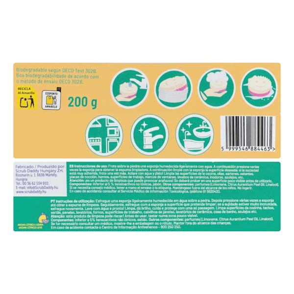 Pasta Piedra blanca multiusos Power Paste Scrub Daddy con estropajo Scrub Mommy