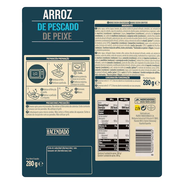 Arroz de pescado Hacendado