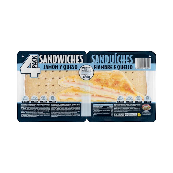 Imagen de Sándwiches jamón y queso Hacendado