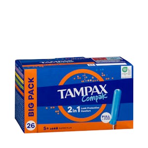 Tampones super plus Tampax Compak con aplicador
