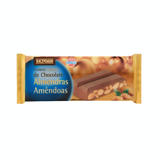 Turrón de chocolate con almendras Hacendado