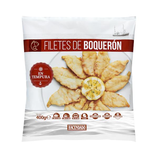 Filetes de boquerón en tempura Hacendado ultracongelado