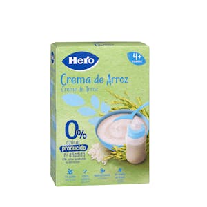 Papilla sin gluten crema de arroz Hero Solo +4 meses