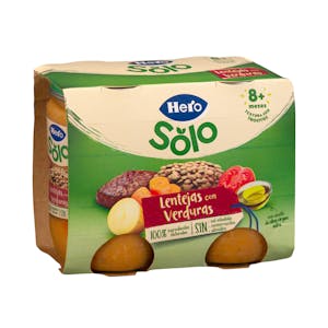 Papilla lentejas con verduritas Hero Solo recetas caseras +8 meses