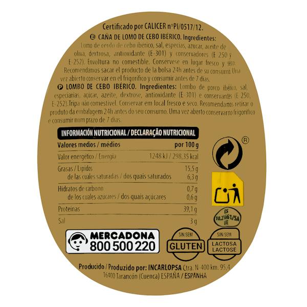 Etiqueta / ingredientes