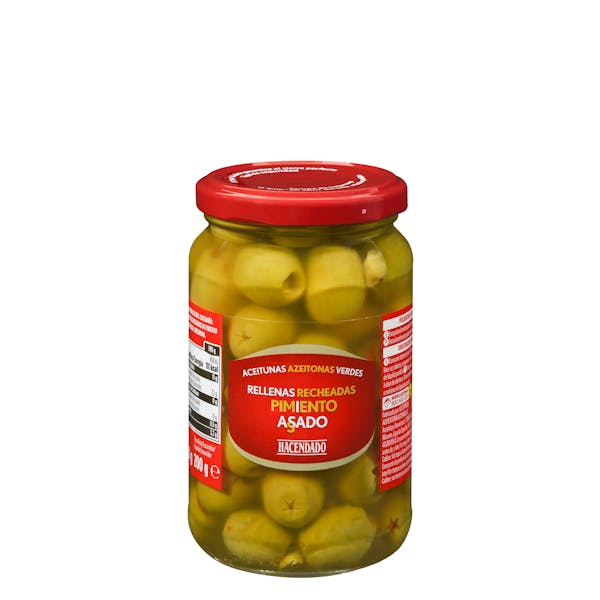 Aceitunas verdes rellenas de pimiento asado Hacendado
