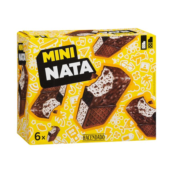 Mini helado sándwich sabor nata Hacendado 0.48l