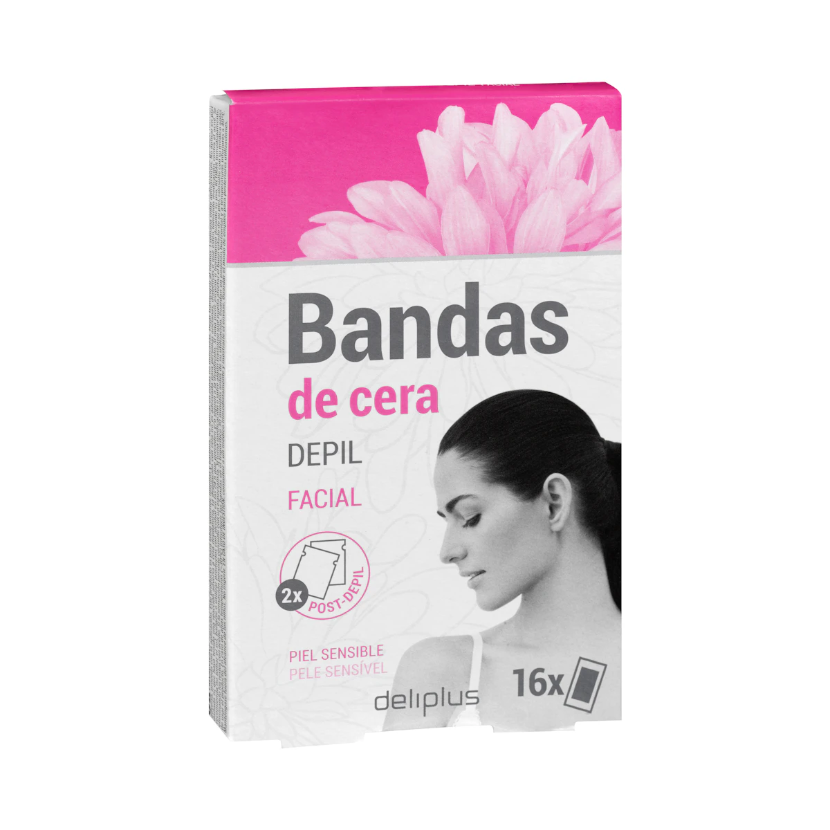 Bandas de cera facial Deliplus piel sensible – Mercadona – صورة إعلانية للمنتج