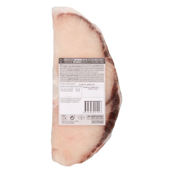 Rodaja de tintorera sin piel Hacendado ultracongelada