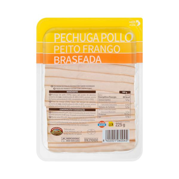 Pechuga de pollo braseada Hacendado lonchas