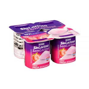 Postre lácteo sin lactosa sabor fresa Hacendado
