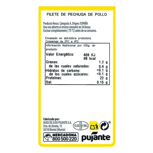 Pechugas enteras de pollo