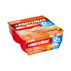 Postre lácteo con puré mango y maracuya +Proteínas Hacendado 0% m.g 10 g proteínas