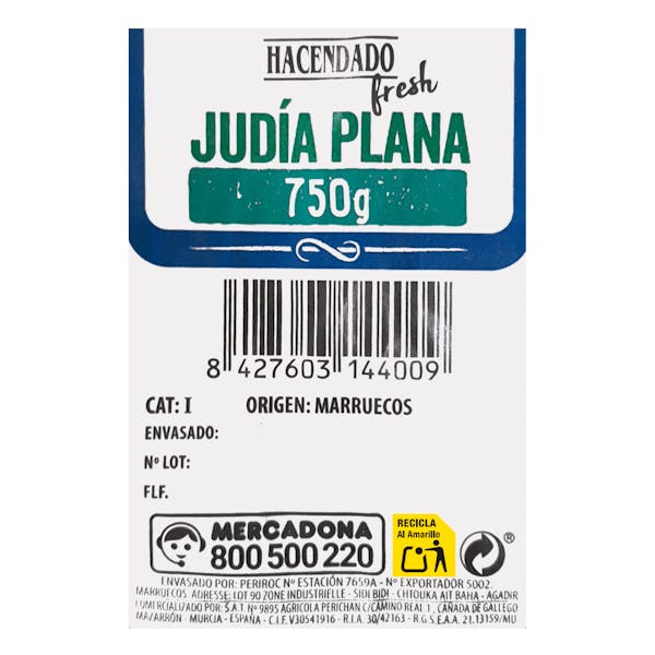Judía verde plana