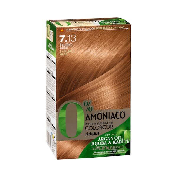 Coloración permanente 7.13 rubio beige Deliplus 0% amoníaco
