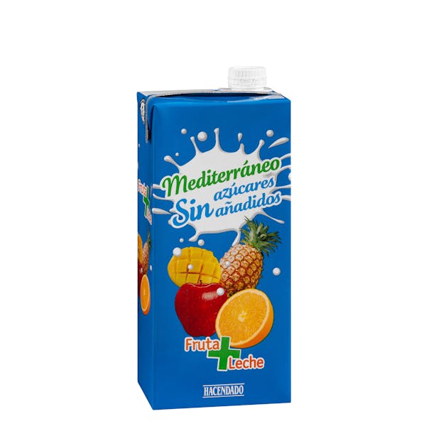 Imagen de Fruta + leche mediterráneo Hacendado sin azúcares añadidos