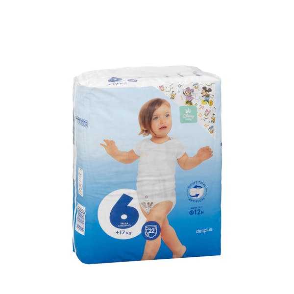 Pañales bebé talla 6 de +17 kg Deliplus