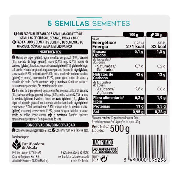 Pan 5 semillas