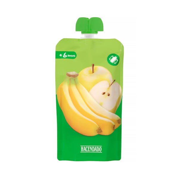 Imagen de Papilla plátano y manzana Hacendado +6 meses