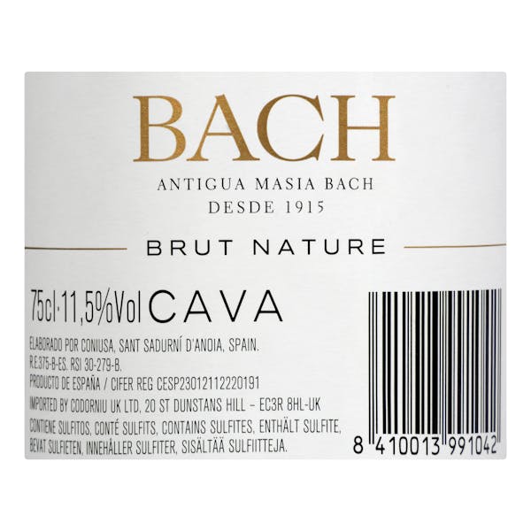 Cava brut nature Bach Extrísimo