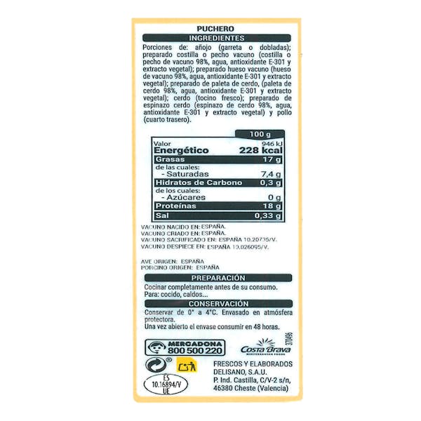 Arreglo para puchero vacuno, cerdo y pollo