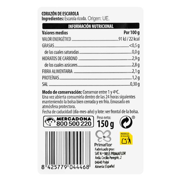 Etiqueta / ingredientes