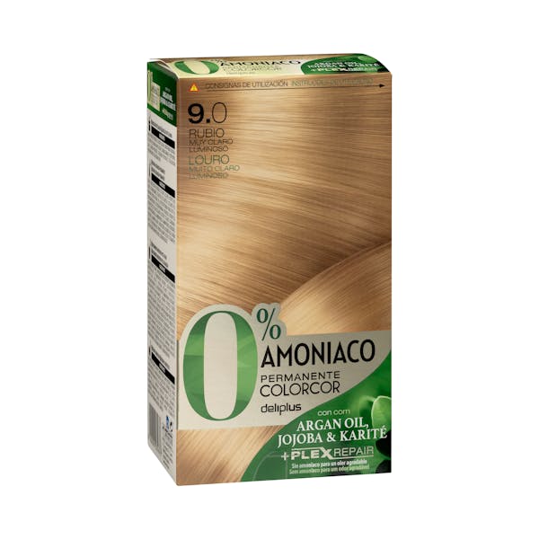 Coloración permanente 0% amoníaco 9.0 rubio muy claro luminoso Colorcor