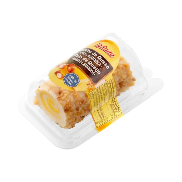 Queso rulo con piña y almendra Liptana
