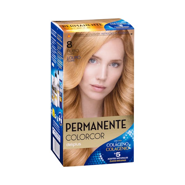 Coloración permanente 8 rubio claro Deliplus
