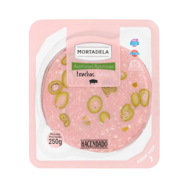Mortadela con aceitunas Hacendado lonchas