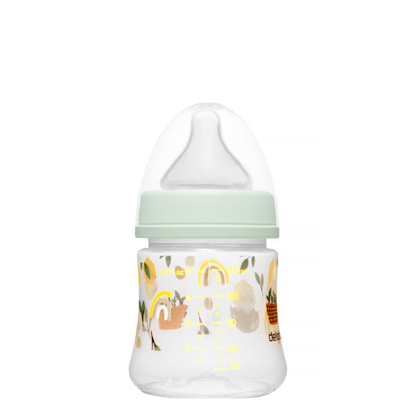 Biberón 150 ml tetina silicona flujo lento Deliplus +0 meses