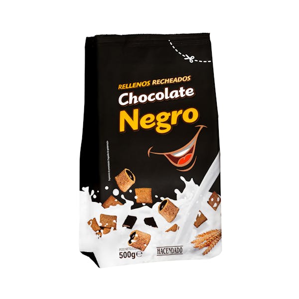 Cereales rellenos de chocolate negro Hacendado Mercadona compra online Cereales rellenos de chocolate negro Hacendado Mercadona compra online