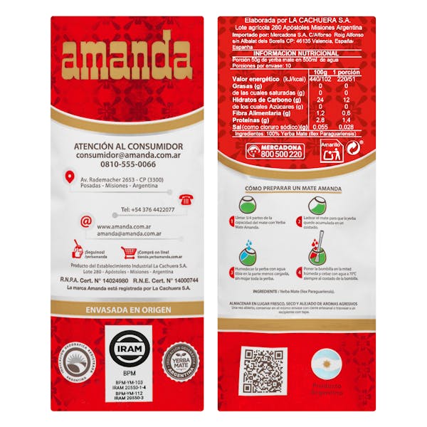 Infusión Yerba Mate Amanda