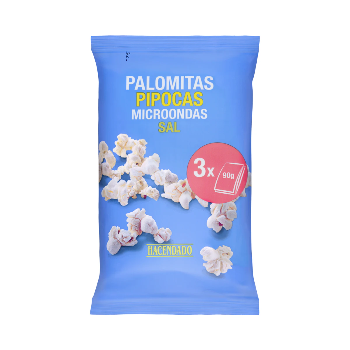 Palomitas de maíz con sal Hacendado para microondas – Mercadona – صورة إعلانية للمنتج