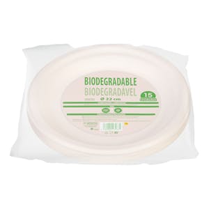 Plato llano biodegradable Bosque Verde