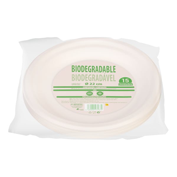 Imagen de Plato llano biodegradable Bosque Verde