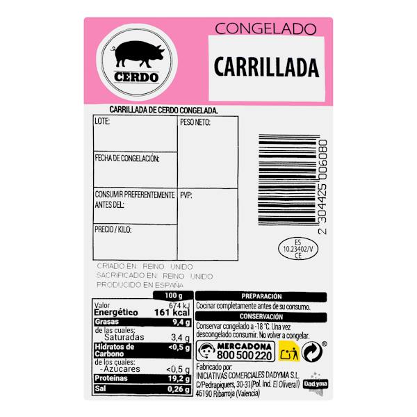 Etiqueta / ingredientes