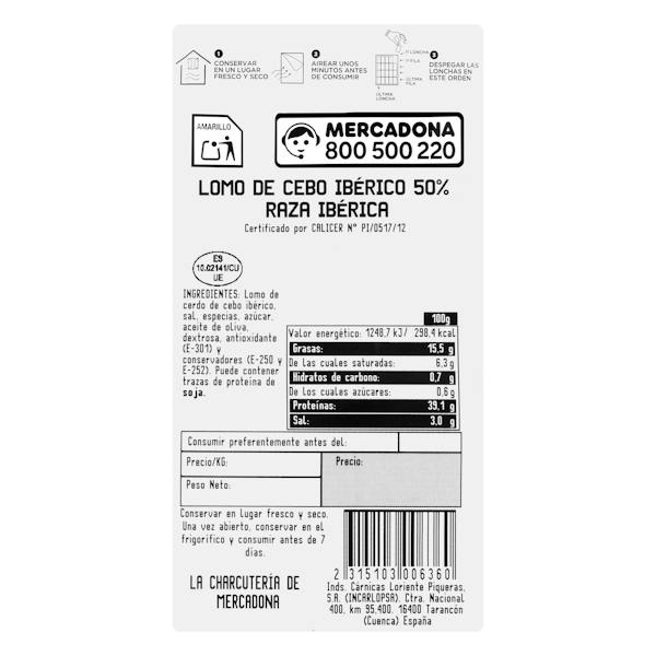 Etiqueta / ingredientes