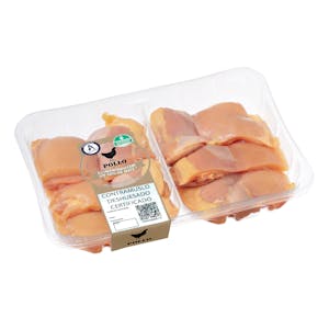 Imagen de Contramuslos deshuesados y sin piel de pollo certificado alimentado con un 50% de maíz