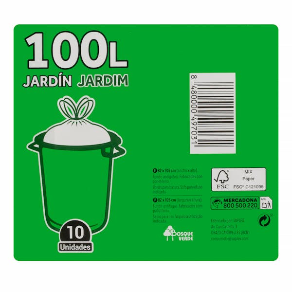 Bolsas de basura jardín 100L Bosque Verde