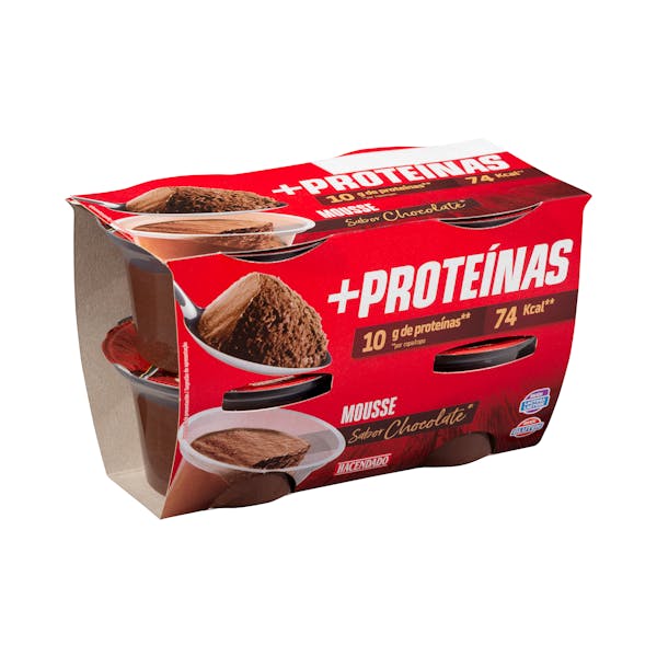 Mousse sabor chocolate +Proteínas Hacendado 10 g proteínas