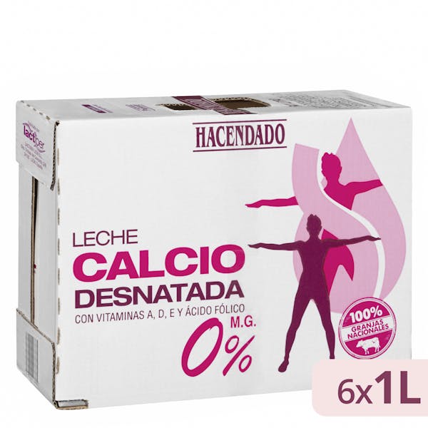 precios Leche Desnatada Calcio Hacendado 6 L. en Mercadona