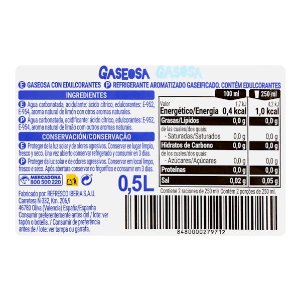 Gaseosa pequeña Hacendado