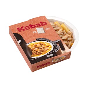 Patatas fritas con carne kebab y salsa Hacendado