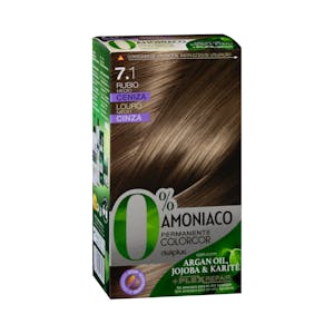 Coloración permanente 0% amoníaco 7.1 rubio medio ceniza Colorcor