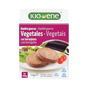 Hamburguesas vegetales Kioene con berenjenas